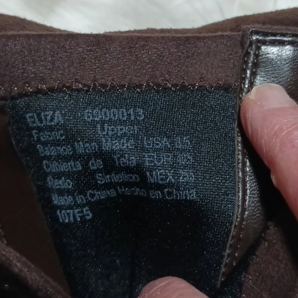 George 8.5 Brown fabric mid-rise boots, like new.